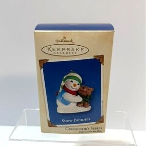 Hallmark Keepsake Ornament Snow Buddies #5 Series Of Snowman Teddy Bear 2002